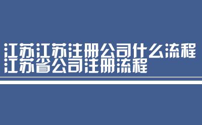 江苏省公司注册流程