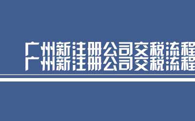 广州新注册公司交税流程（广州新注册公司的流程）